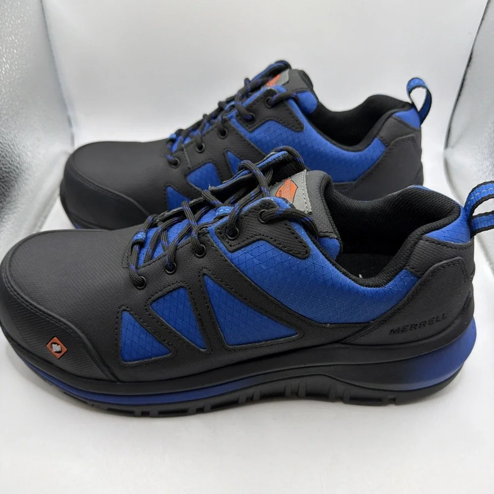 Merrell Men's Day One Safety Blue/Black Comfort Base Tech‎ Work Sneakers - 11